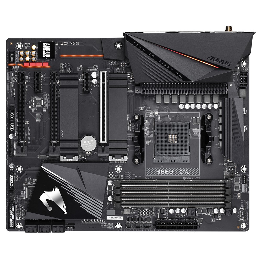 Gigabyte Aorus B550 AORUS PRO AC , PCIe 4.0, 4 DIMMs, M.2 NVMe, RGB FUSION