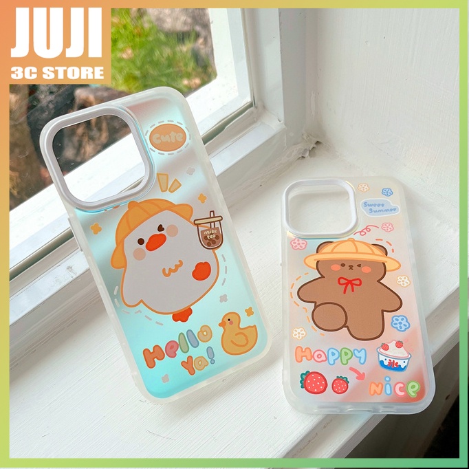 Soft case Hp Gambar Kartun Beruang / Ayam Untuk iphone 11 / 12 / 13promax / x / xs / xr / xsmax / 7 / 8plus