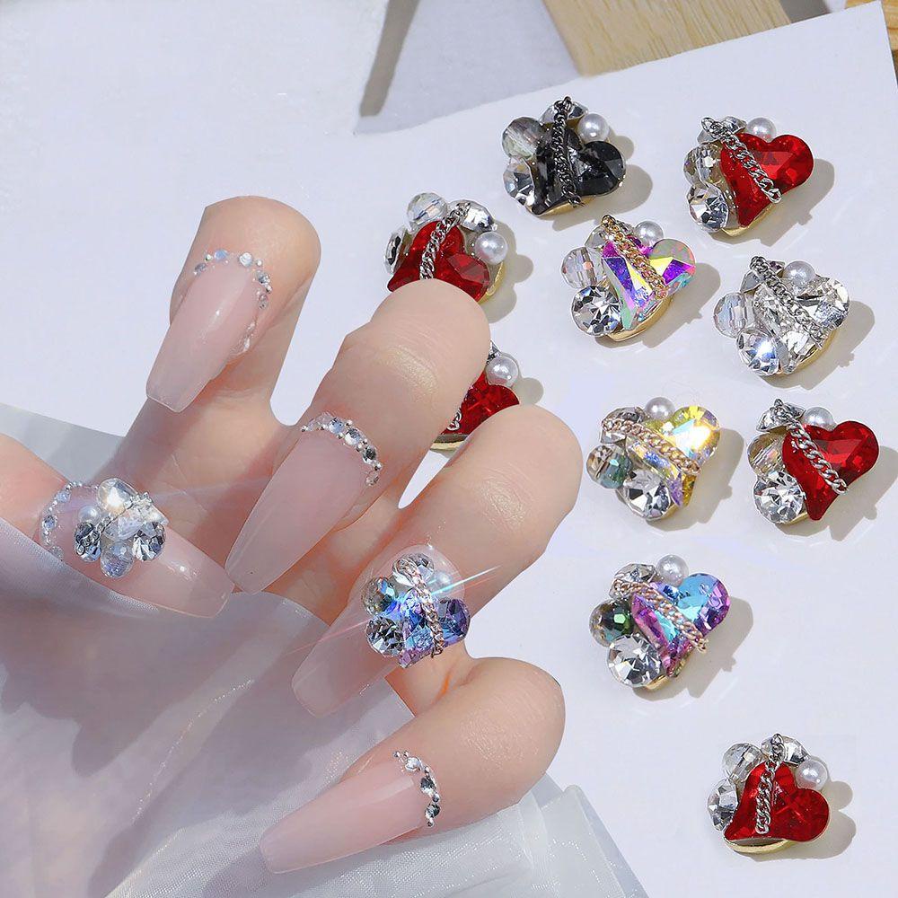 Mxbeauty Berlian Imitasi Bentuk Hati 3D Untuk Nail Art