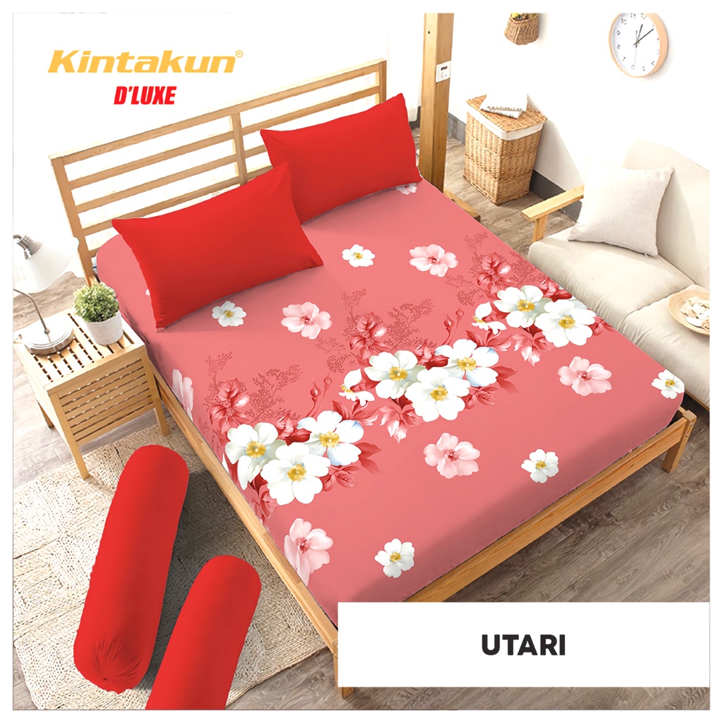 Sprei Kintakun Dluxe Queen - Sprei Queen ukuran 160x200 tinggi 20 cm Motif UTARI -  Sprei Cantik Mur