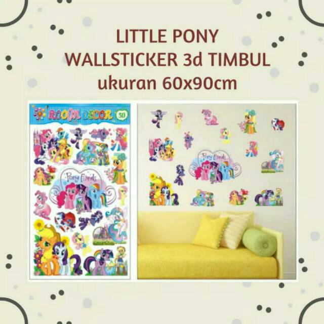 Sticker Dinding Wallstiker 5D Decor Room Motif Hello Kitty  Frozen Princess Avanger dan little Pony