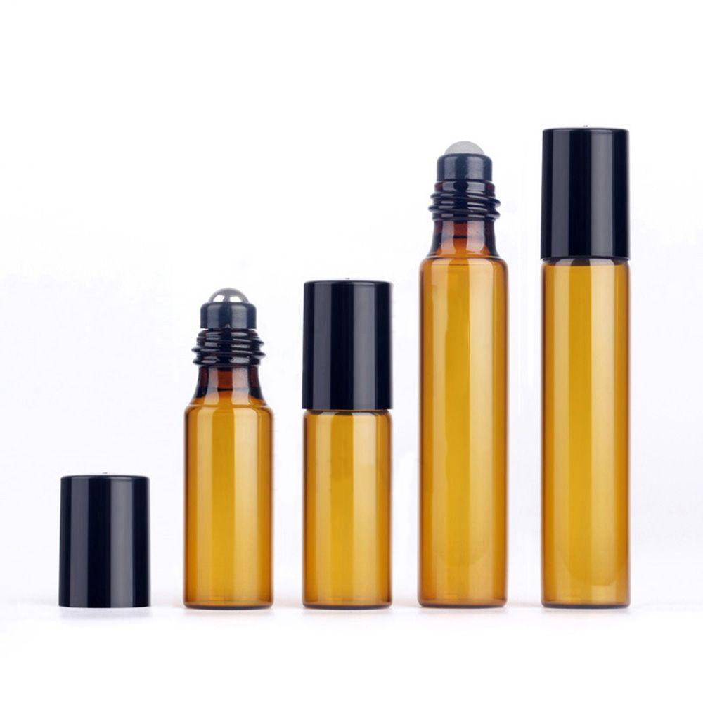 Rebuy Botol Isi Ulang 5Pcs /set Brown Bottle Essential Oil Reusable Vial