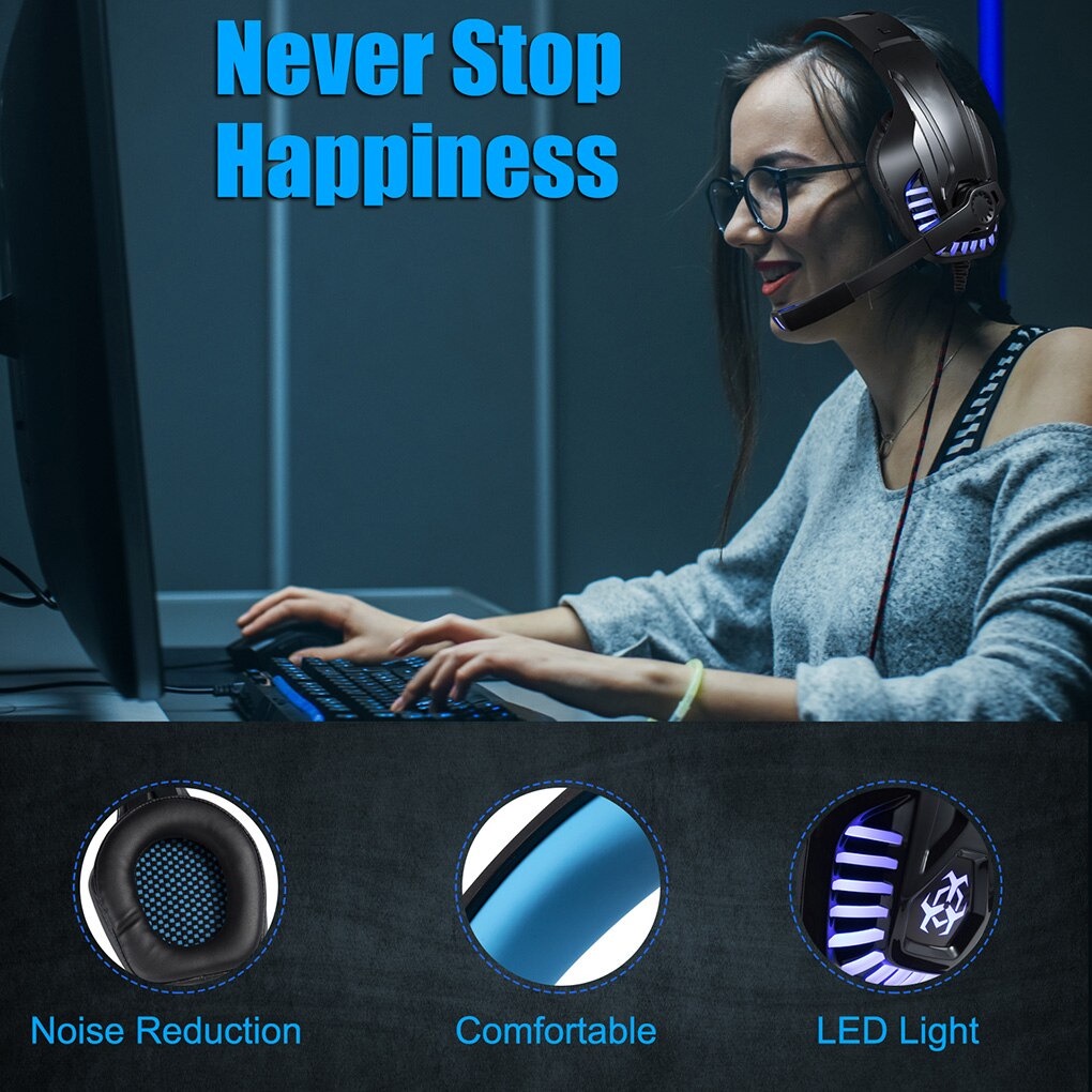 Headphone Gaming mic LED Headset Gaming LED +Mic earphone gaming headphone headset