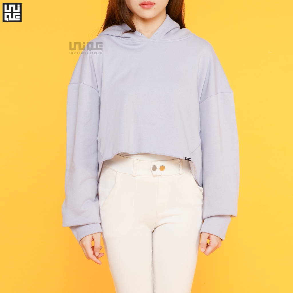 UNIQUE - (Hoodie Crop) Hoodie Croptop Oversize Ash Blue