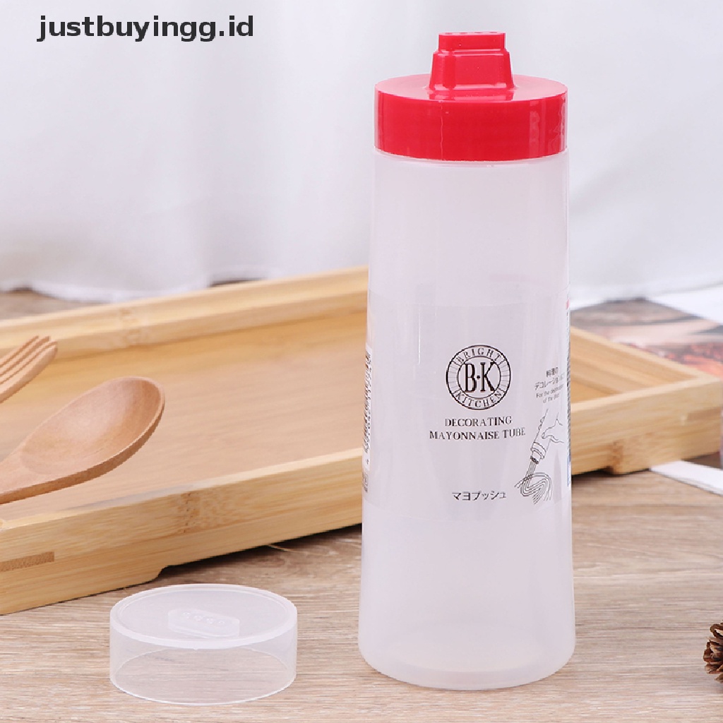 (Justbuyingg.Id) Botol Dispenser Saus / Kecap / Minyak 4 Lubang 300ml Bahan Resin Untuk Dapur