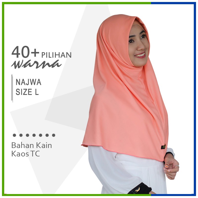 Jual HIJAB KAOS MAZOYA Najwa L Non Pet Hijab Kerudung Bergo Khimar