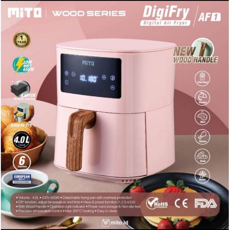 MITO Digital Air Fryer 4 Liter AF 1 - Low Watt - Goreng Tanpa Minyak