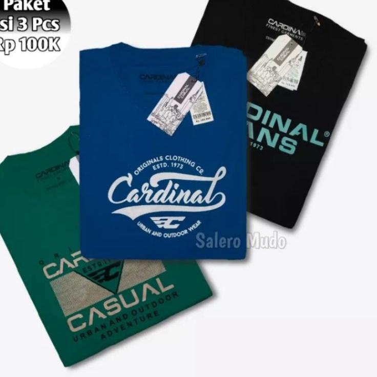 [MSB.02Jn22ᵟ] Kaos Cardinal Pria Dewasa Original 3Pcs 100Kerah Bulat / Kaos Cardinal Pria Dewasa / K