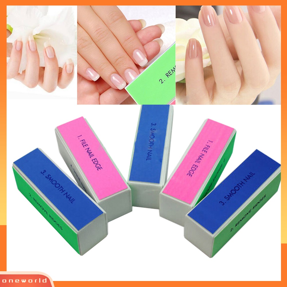 (ONWO) 1pc Balok Buffer Pengamplas / Pemoles Kuku Untuk Manicure