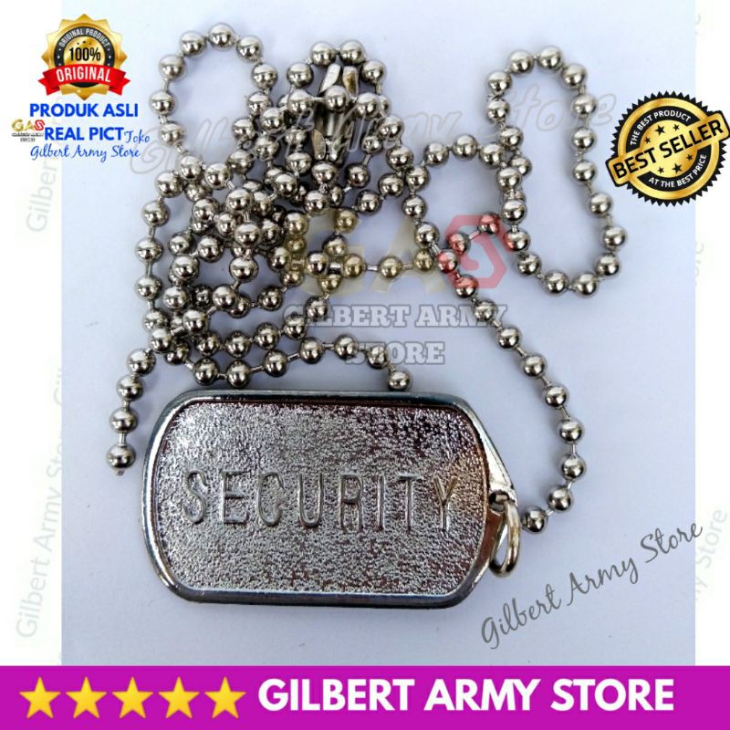 Kalung Satpam Security Murah Anti Karat Grosir Perlengkapan MILITER Gilbert Army Store kalung Pria