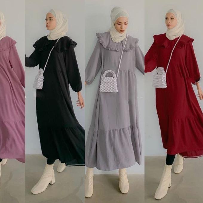 ♨ MIDI Polos Marita Crinkle - Midi Dress Crinkle Polos / Midi polos / Long Tunik polos ❀