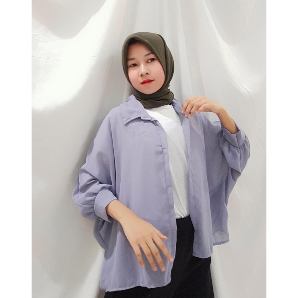 FC - FELECIA OVERSIZE SEETHROUGH OUTER / Felecia Basic Outer Atasan Wanita