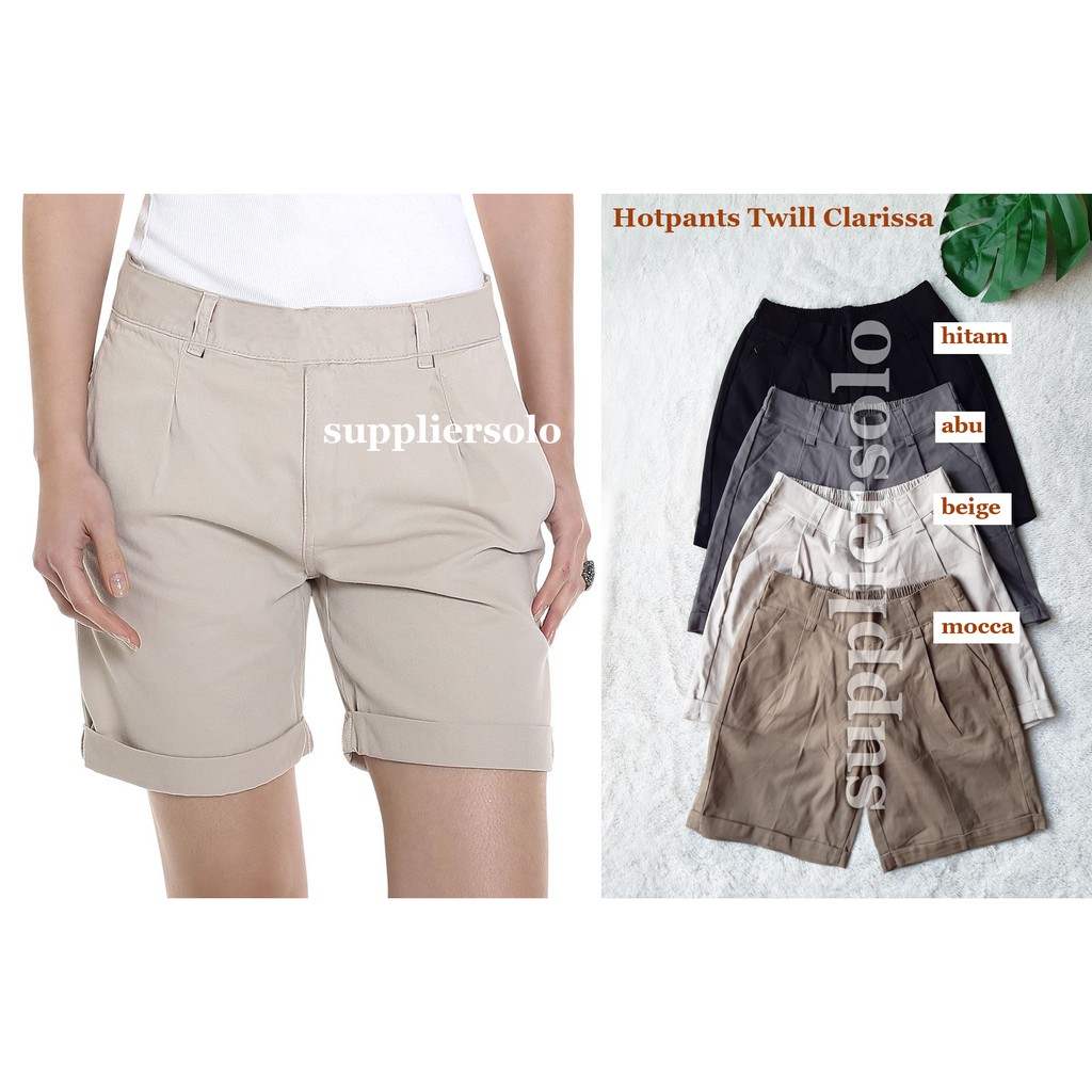 HOTPANTS CLARISSA TWILL / CELANA PENDEK CLARISSA TWILL SEDIA JUMBO 80KG