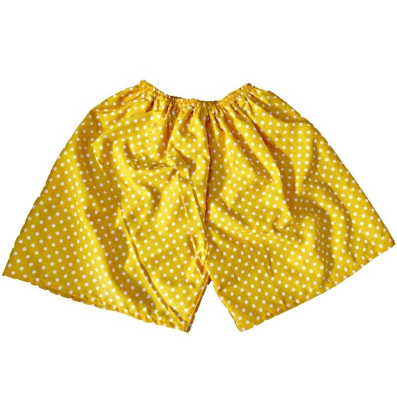 CELANA KOLOR | CELANA SANTAI | CELANA MURAH | GROSIR CELANA PENDEK BOXER PRIA / WANITA DEWASA-Yellow polka