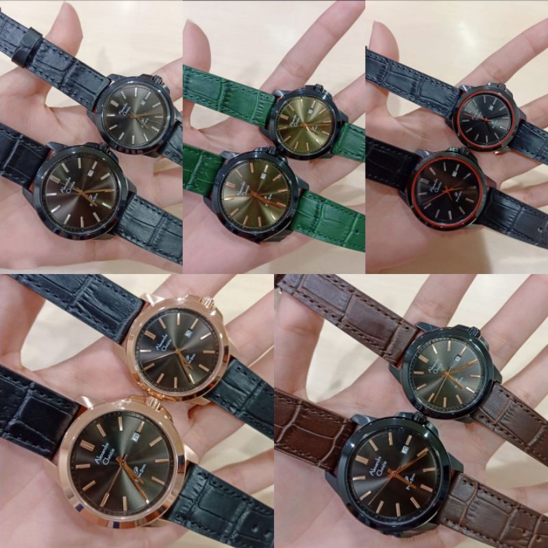 Jam Tangan Alexander Christie 1017 AC 1017 Tali Kulit Mesin Baterai Original +box original Ac garans