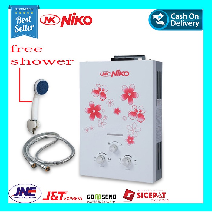 terlaris  produk [BEST SELLER] NIKO Gas Water Heater Pemanas Air Tempered Glass NK-6LN