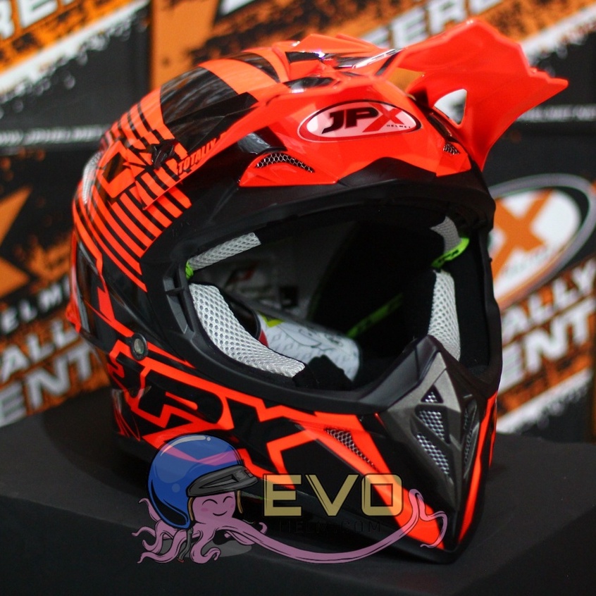 PAKET GANTENG_JPX CROSS MOTIF ORIGINAL + GOOGLE SNAIL (ONGKIR TERMURAH 2 KG) HELM JPX TERBARU