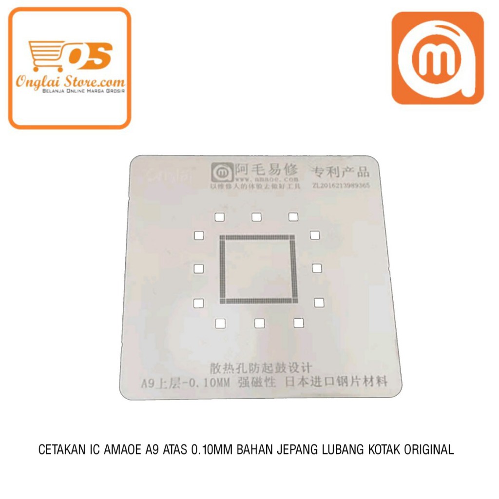 CETAKAN IC AMAOE A9 RAM ATAS 0.10MM MAGNET BAHAN JEPANG LUBANG KOTAK ORIGINAL