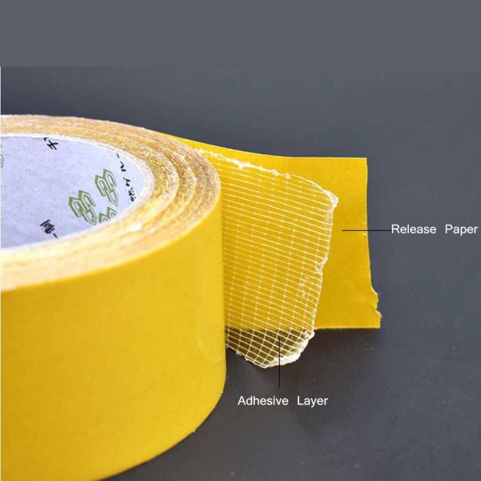

Gilaa!!! Lakban Fiber Grid Bening Double Tape Super Kuat Kasa Gipsum Serbaguna Murah