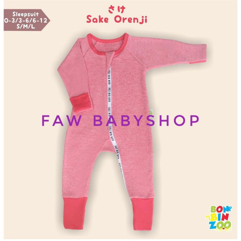 Sleepsuit Bayi/Baby Zipper BonBinZoo Motif Granit Bon bin zoo