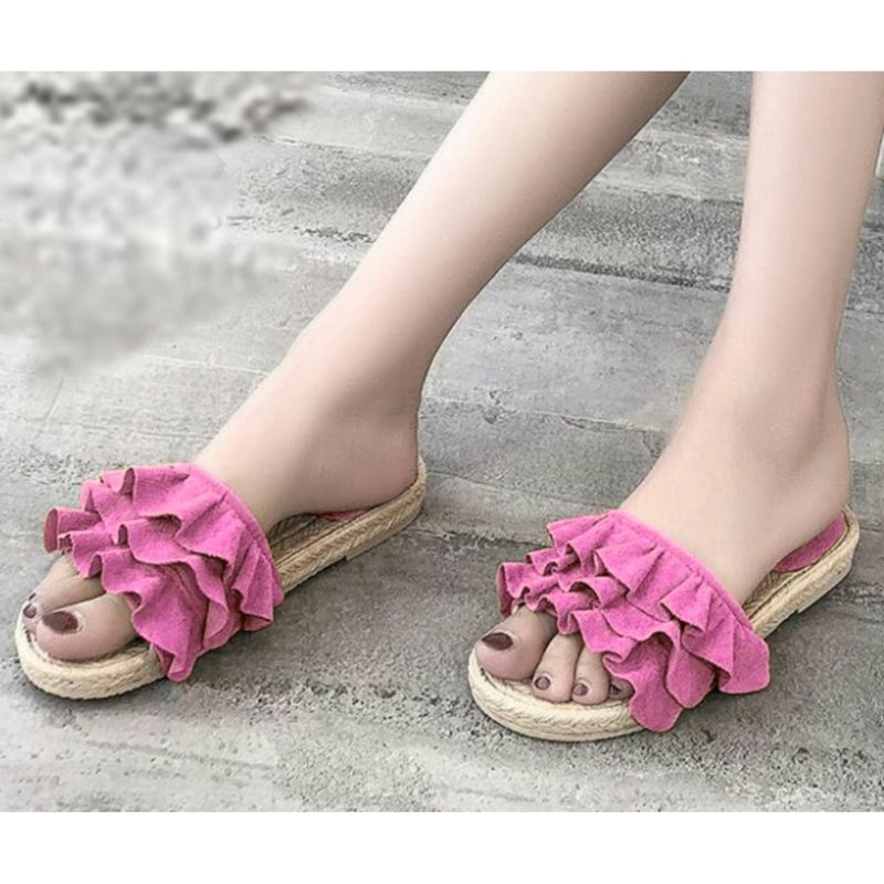 BGEMOY-Sandal Kerut Wanita Viral Kekinian Sandal Untuk Jalan-jalan Sandal Hangout Sandal Viral Tikto