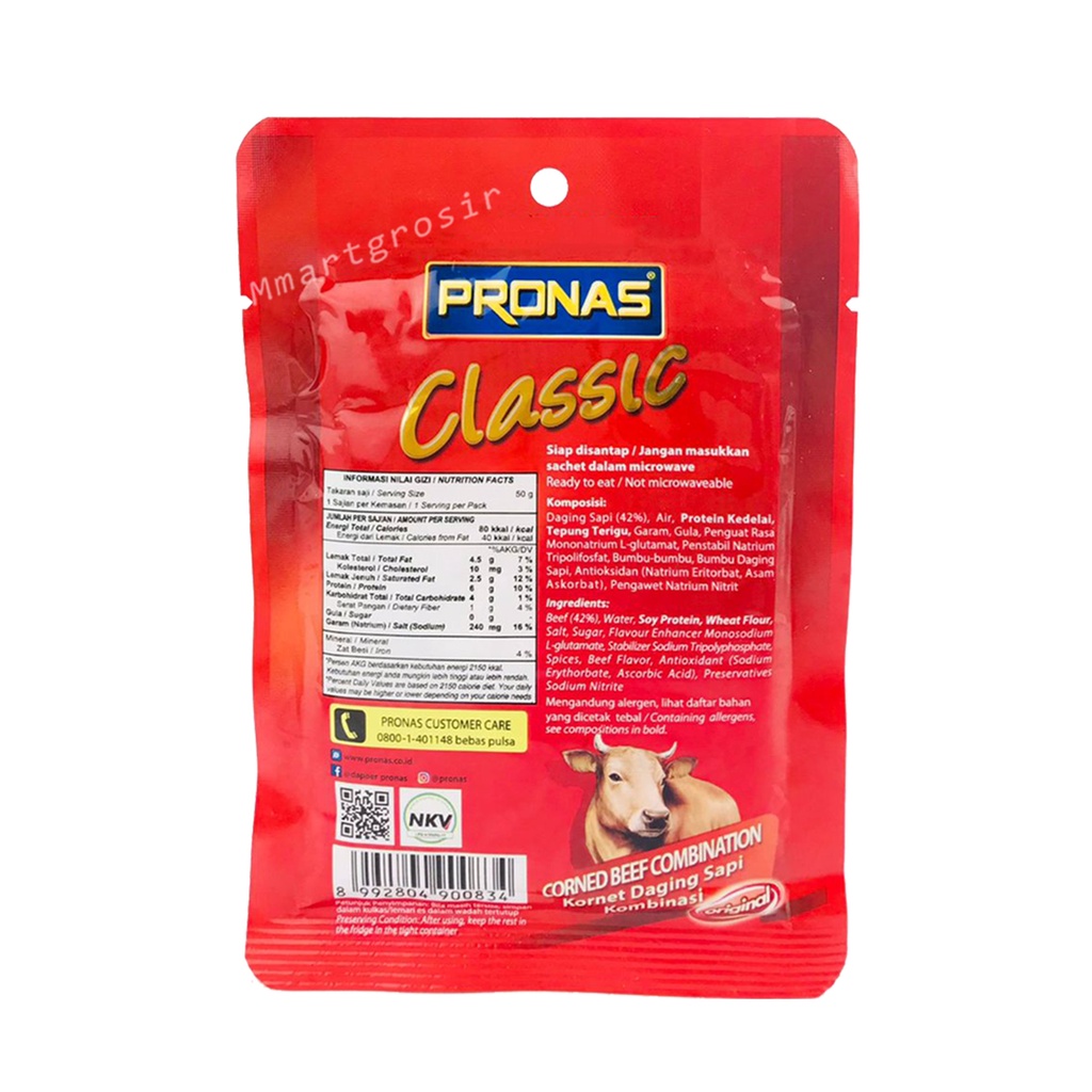 PRONAS CLASSIC KORNET DAGING SAPI ORIGINAL 50g