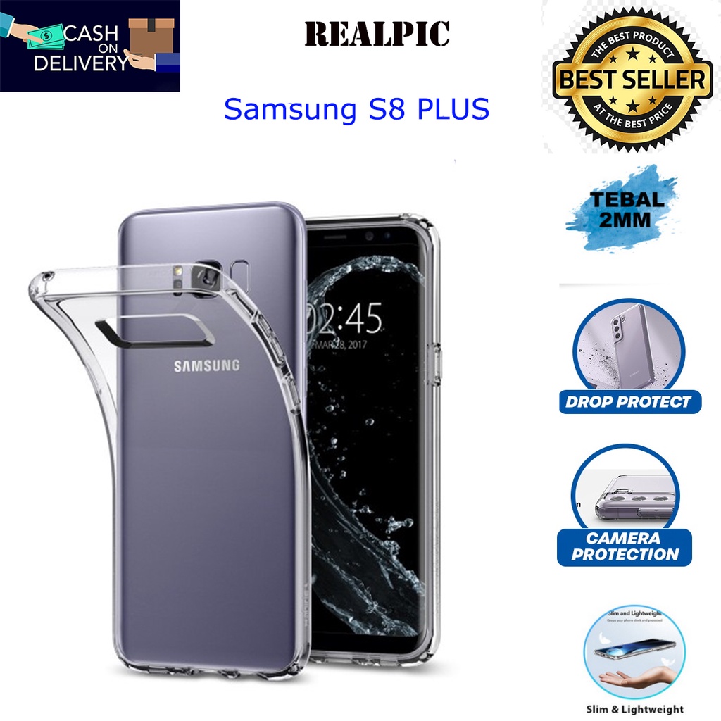 Case Samsung Galaxy S8 PLus Casing Clear HD KETEBALAN 2MM BENING TRANSPARAN TPU Premium Softcase