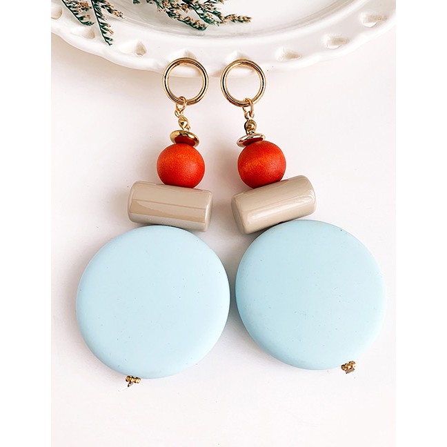 LRC Anting Tusuk Fashion Alloy Resin Round Earrings F7353X