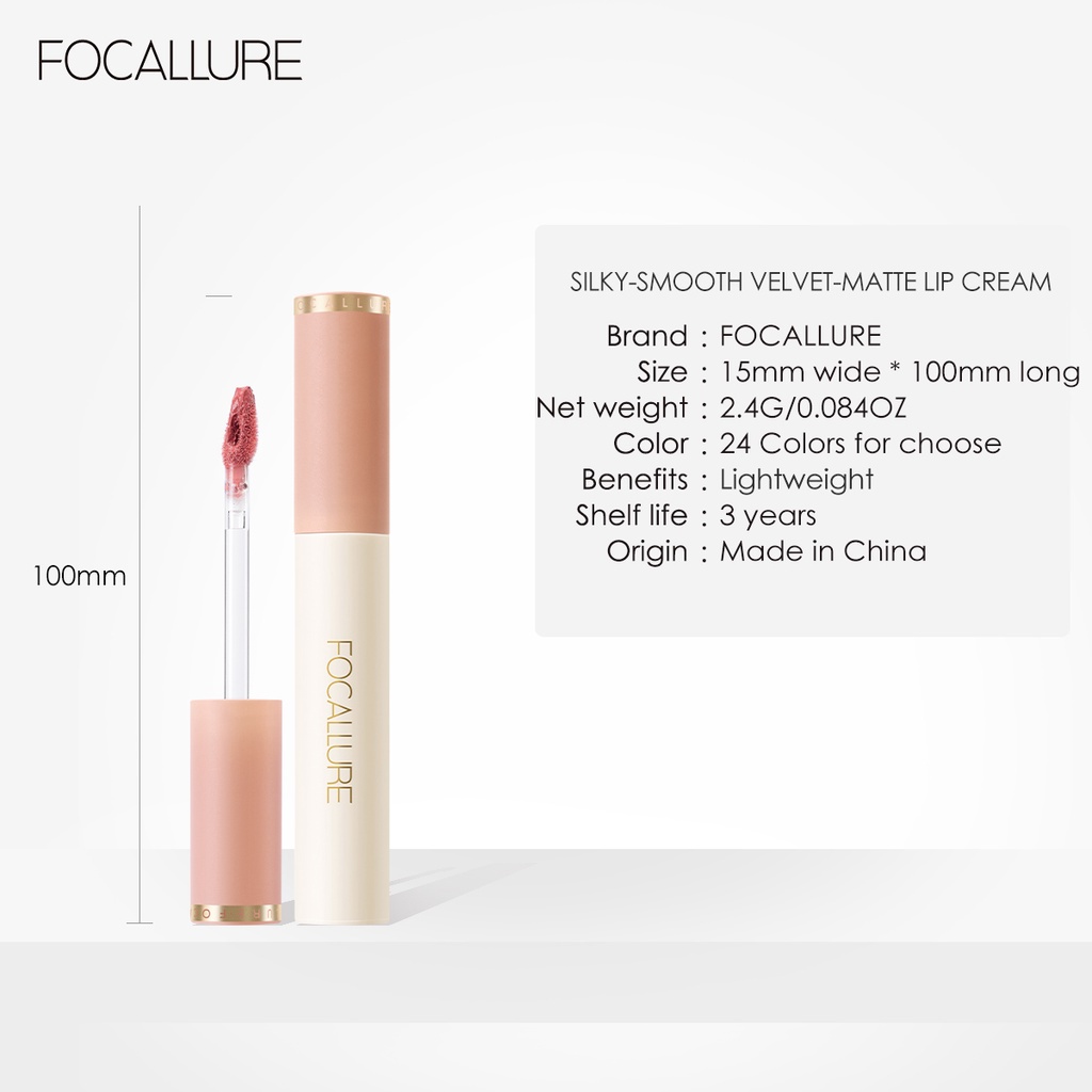 FOCALLURE 2PCS Lipstick Velvet Mist Lip Clay &amp; Super anti air Lip cream Long Wearing Hydrating