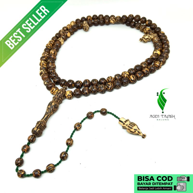 Tasbih Kayu Liwung Macan Bulat Size 7mm/8mm ORIGINAL!!