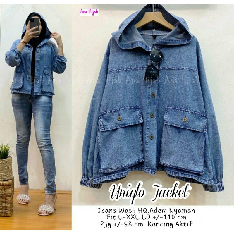 uniqlo jaket JEANS WASH PREMIUM REALPICT