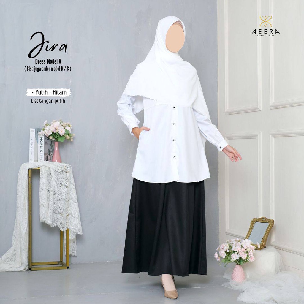 JIra Dress By D'Aeera Seragam Dinas Hitam Putih Perempuan Pns Hitam Putih Baju Dinas Pdh Hitam Putih