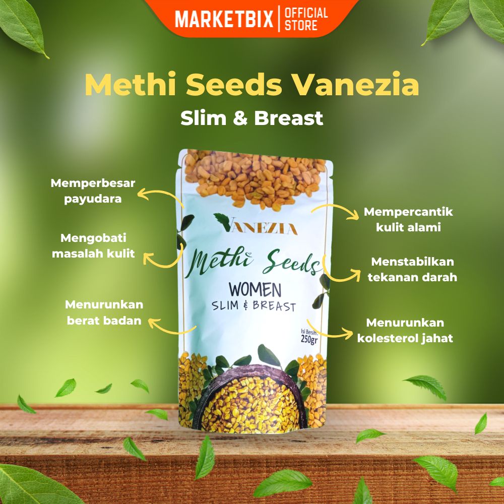 MARKETBIX Original Vanezia Methi Seeds Pembesar Payudara Ampuh Permanen 100%  Aman Tanpa Efek Samping