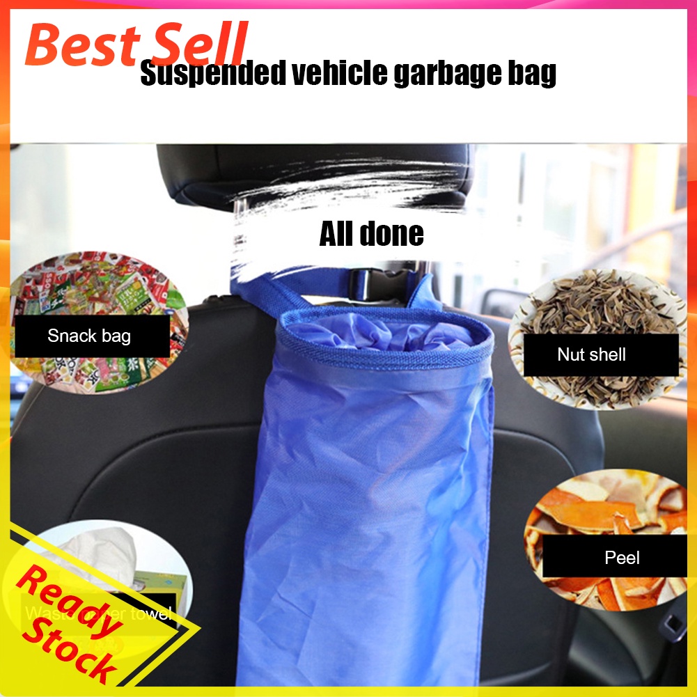 Portable Car Seat Back Trash Holder Hang Garbage Bag Car Cleaning Tools