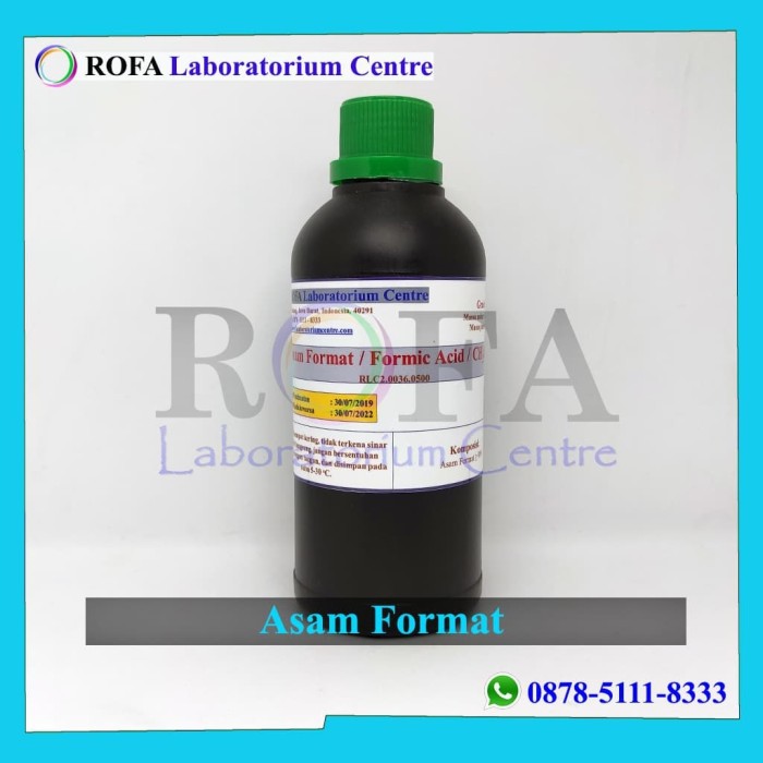 

Asam Format / Formic Acid / Asam Formiat / HCOOH 90% Teknis 500 mL Original Asli