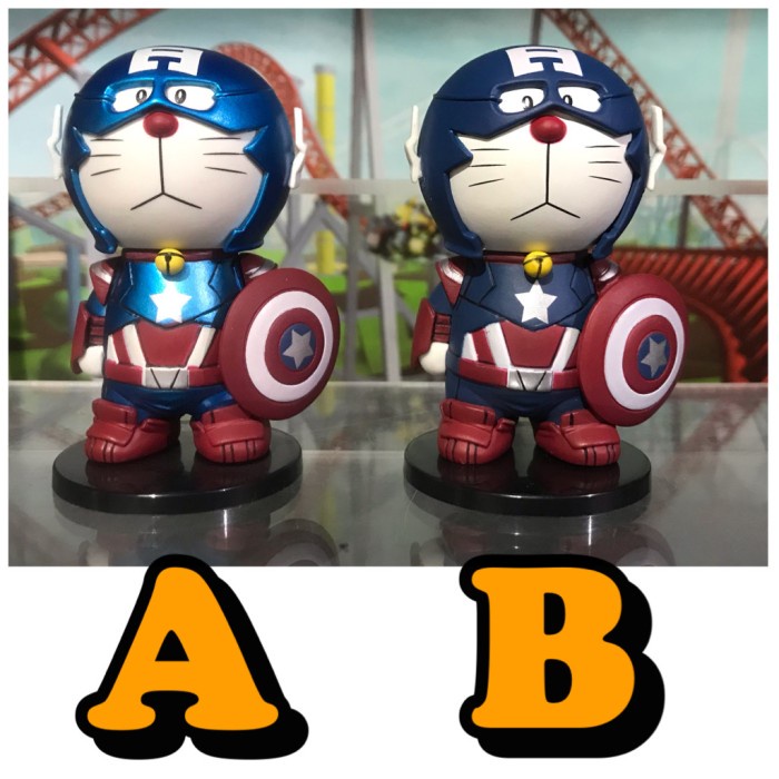 Action Figure DORAEMON CAPTAIN AMERICA - Captain US Cosplay Doraemon - Metallic