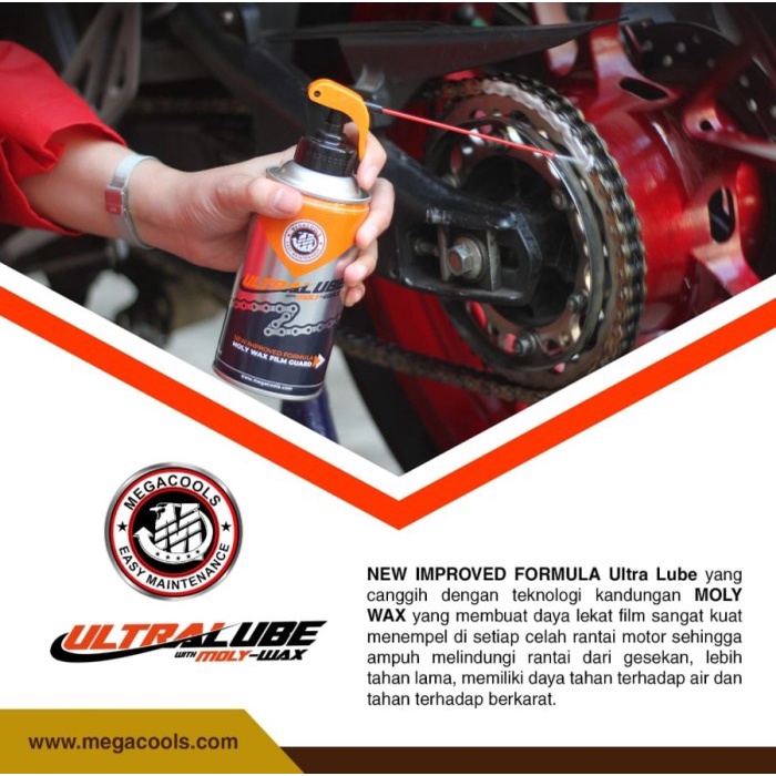 Megacools Ultra Lube With Moly Wax 300 ml Pelumas Rantai Sepeda Motor