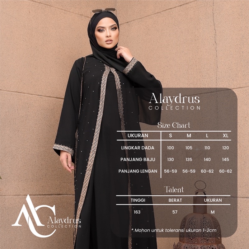 Baju Muslim Abaya Bordir Gamis Maxi Dress Arab Saudi Bordir Zephy Turki Umroh Sifon tengah India