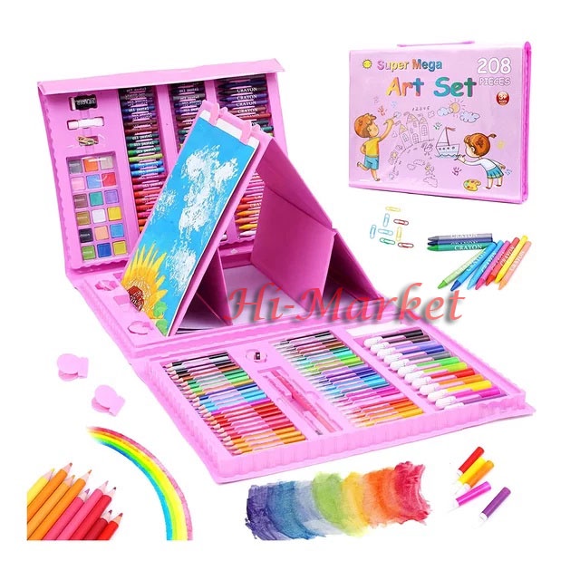 VIRAL Crayon Set Pensil Warna 208pcs/150pcs Alat Menggambar Melukis Anak-Anak