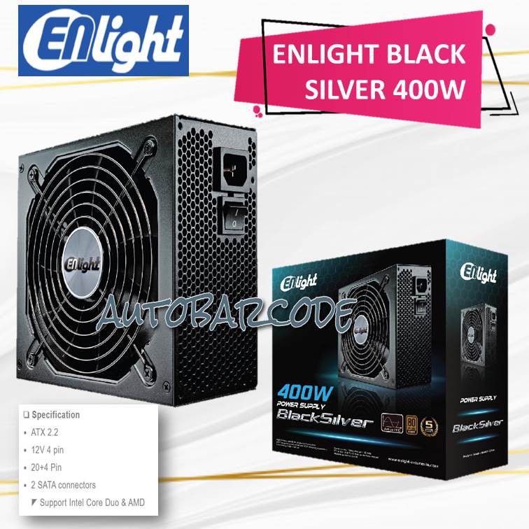 PSU ENLIGHT EN-400W (80+ BRONZE) EN 400W POWER SUPPLY PC CPU 400WATT GARANSI RESMI