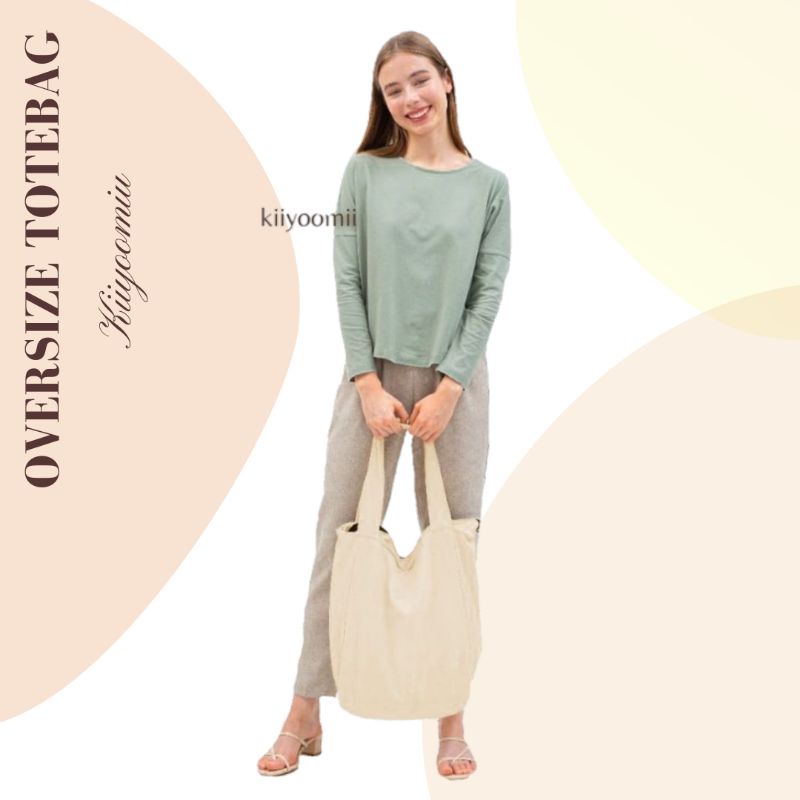 Pakai resleting NUDIE tas tote fashion wanita TOTEBAG OVERSIZE JUMBO BESAR Bahan Drill Premium  || kiiyoomii || nudie bag