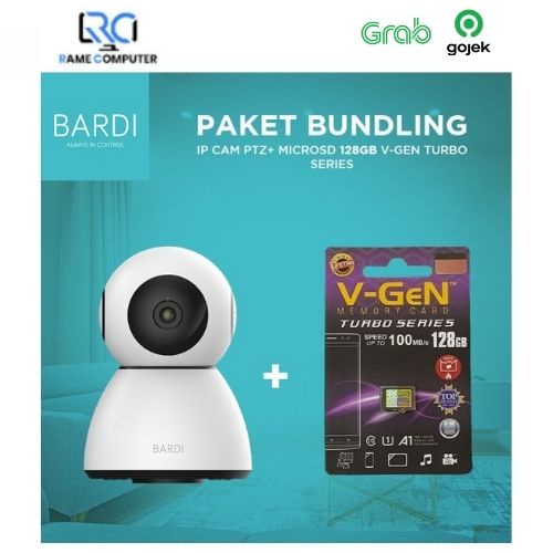 BARDI Smart Indoor PTZ IP Camera CCTV + Micro SD 128GB V GEN class10