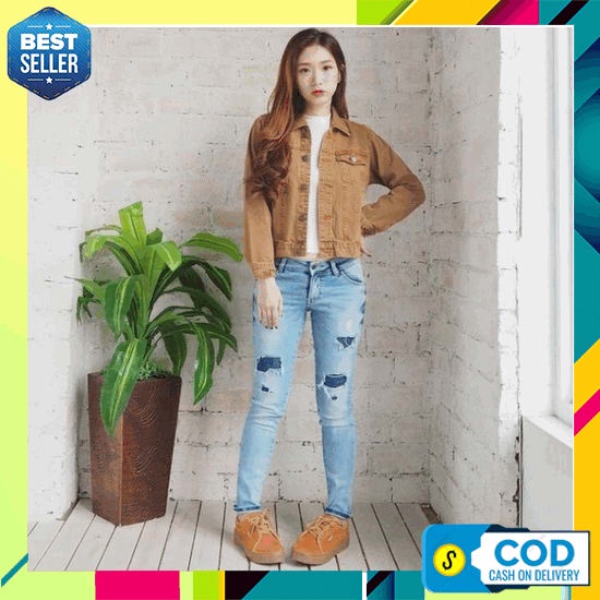 Jaket Jeans Wanita / Jacket Jins Crop Snowblack Standar / Jaket Biondy Cewek Murah Original Snowwash