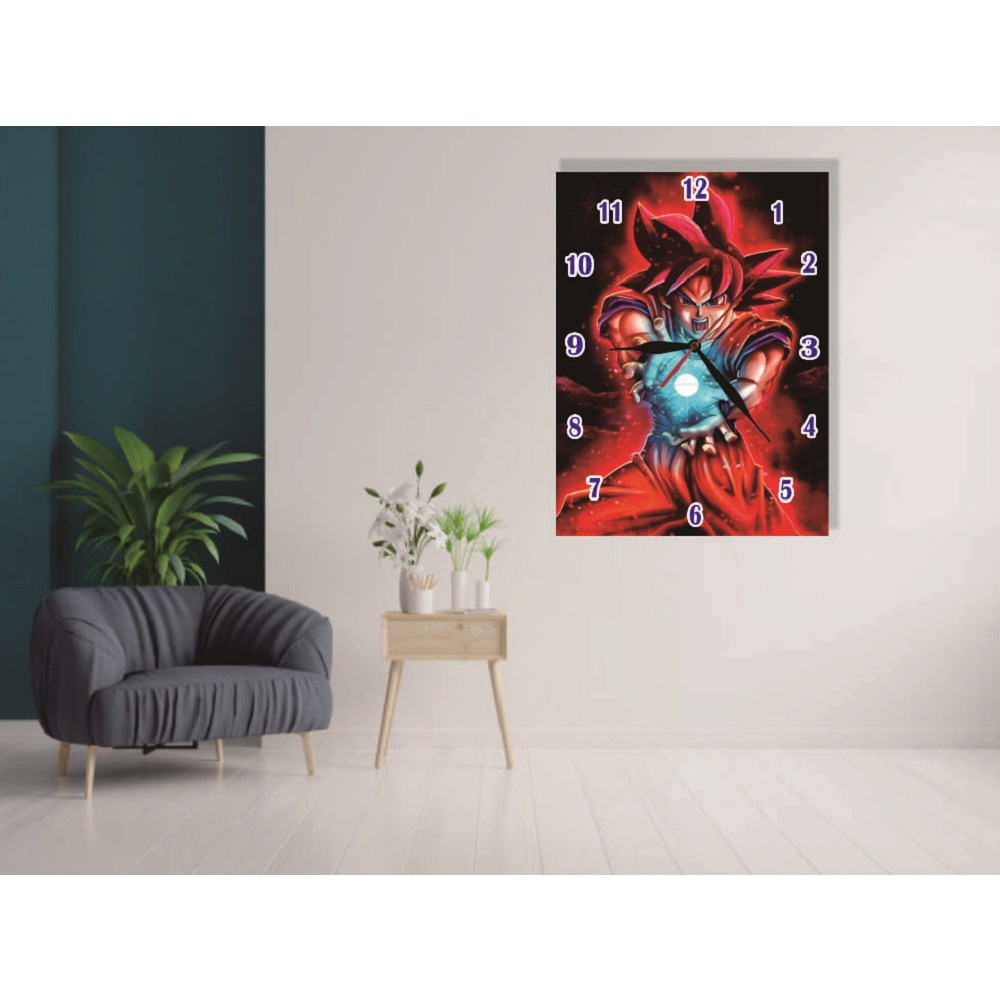 JAM DINDING BESAR GOKU KARAKTER ANIMASI UNIK DAN KEREN KAYU WALLDECOR HIASAN PAJANGAN DING DING DISKON MINIMALIS AESTHETIC MURAH TEMPEL TEMBOK CUSTOM DEKORASI DINDING KAMAR TIDUR ANAK COWOK ANIME MODERN MEWAH GLOW THE DARK KWALITAS TERBAIK