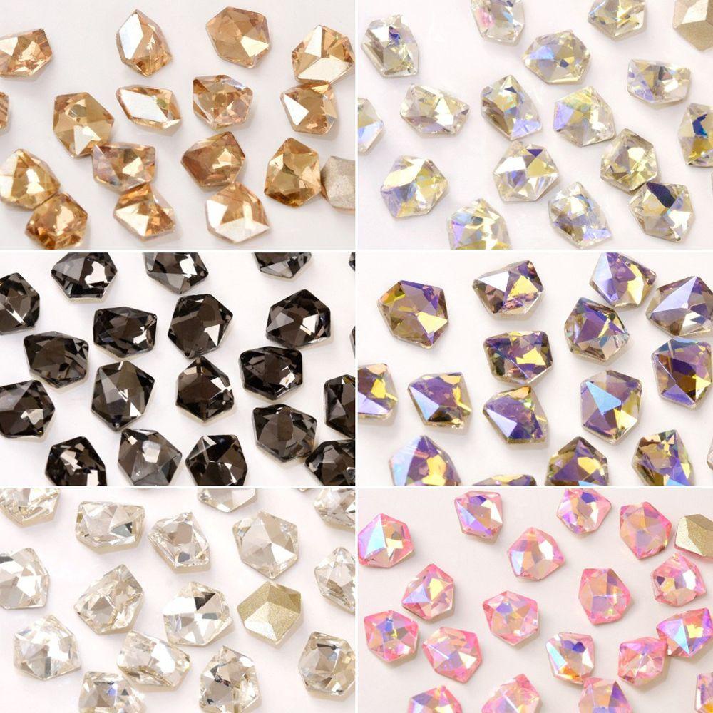 Agustina Nail Art Rhinestones Multi Bentuk Shiny Wanita Menunjuk Kembali Glitter DIY Craft Nail Charms