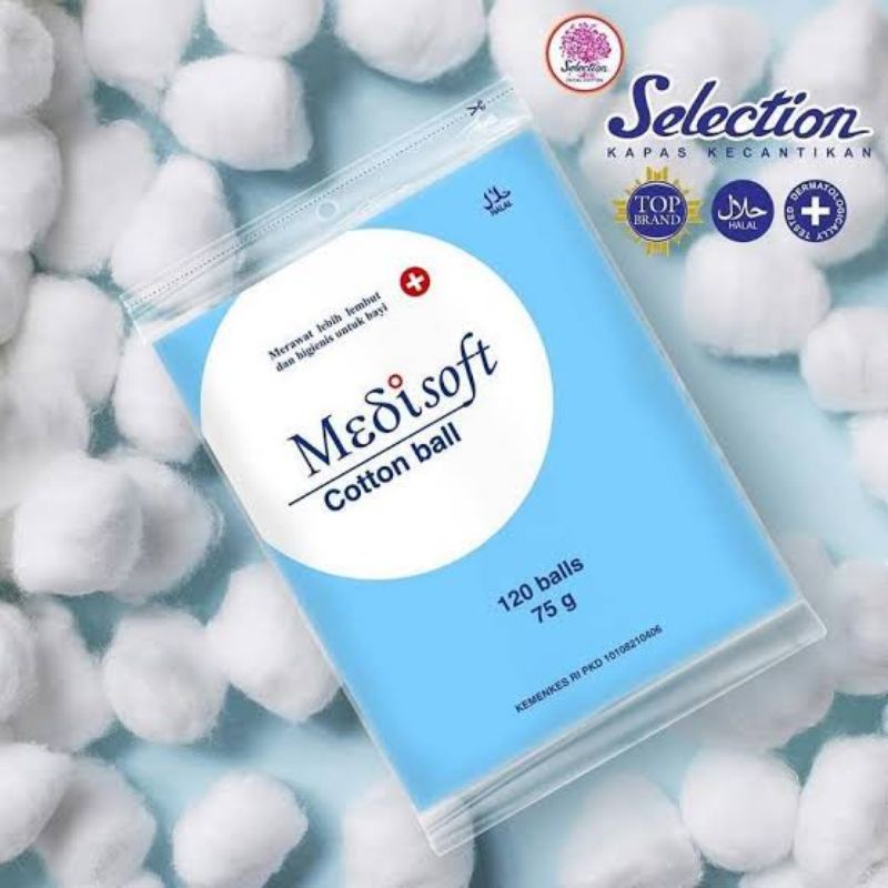 Medisoft Cotton Ball 120Ball - Medisoft Cottonball - Kapas Bola Bayi - Kapas Bayi