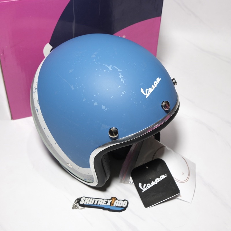 Helm Vespa Heritage Azzuro Size XL Original Piaggio