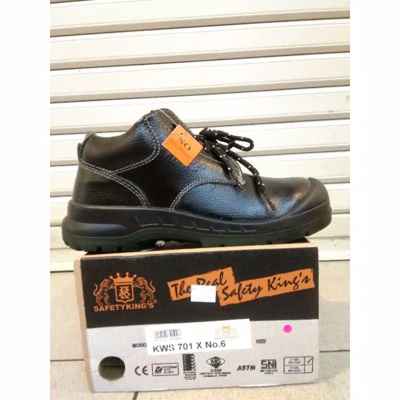 Sepatu Safety KINGS KWS 701X /Sepatu Kerja Sefty Pria Kulit Asli Ujung Besi