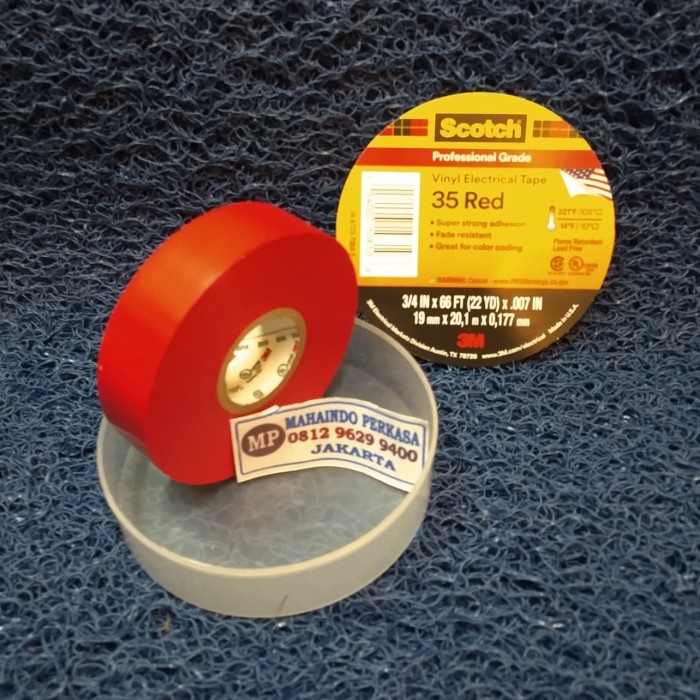 

Bagus 3M Isolasi Scotch 35 Vinyl Electrical Tape - Red 19Mm X 20,1 Meter Terbatas