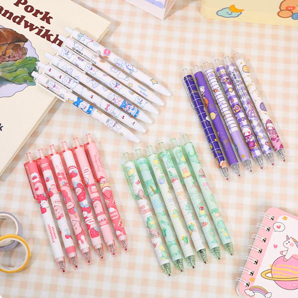 Solighter 12PCS / Set Bolpoin Gel Isi Ulang Motif Kartun Hewan Untuk Stationery Kantor